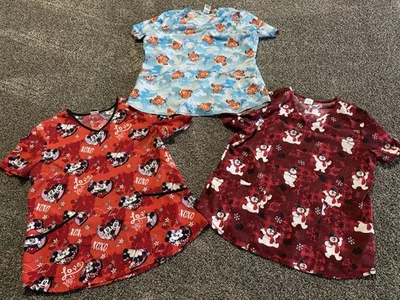 Blusa Médica Disney Pixar Nemo Frosty Para Mujer Talla Grande Poliéster Flexible Mickey LOTE 3 Foto 1 de 4