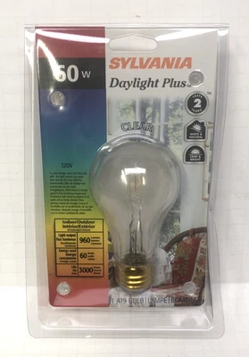 SYLVANIA 60A/HAL/DAY/CL  DAYLIGHT PLUS LIGHT BULB - 120V - Image 1 of 2