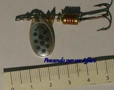 MEPPS AGLIA cucchiaino spinning trota,paletta argento/punti neri-made in France - Immagine 1 di 2