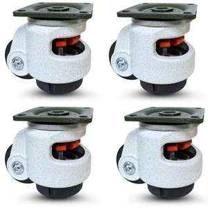 - Retractable Leveling Machine Casters - 4 Pack - 2,400 lbs Per Set - Premium... - Picture 1 of 6