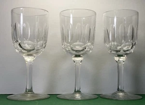 3 antike edwardianische Weingläser mit Linsenschliff Kristall - Bild 1 von 5