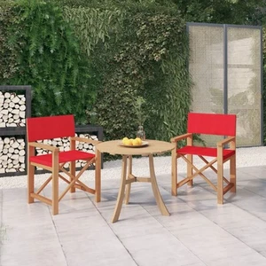 vidaXL Sedie da Regista Pieghevoli 2 pz in Massello di Teak Rosso - Foto 1 di 9