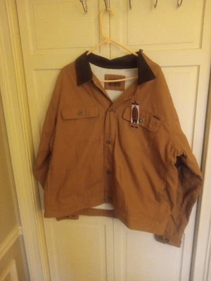 Woolrich Canvas Chore Barn Jacket Men’s XXL Corduroy Collar Sherpa Coat!! NWT - Image 1 of 4