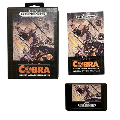 Twin Cobra Desert Attack Helicopter Sega Genesis 1991 Case & Manual (untested) - Image 1 of 4