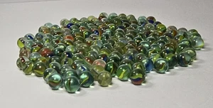 Lote de 170 canicas de vidrio vintage ojo de gato, colores mezclados,  - Imagen 1 de 11