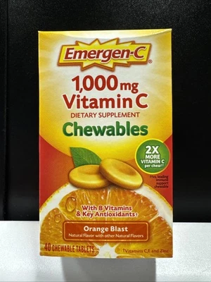 Emergen-C  1000mg Vitamin C Orange Blast! Dietary Supplement 40 Chewable Tablets - Image 1 of 4