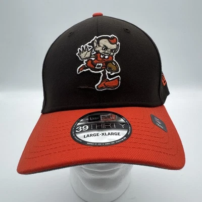 Cleveland Browns Hat Cap Fitted New Era 39Thirtyd Brownie The Elf NFL l/xl S/m