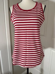 Michael Kors Women's sleeveless shirt/ Tank/top Red/ White Sz M New - Picture 1 of 6