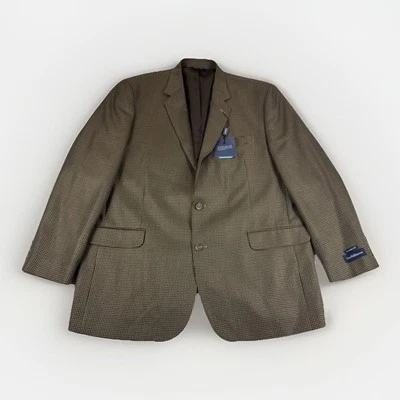Blazer Croft Barrow Para Hombres 48L Marrón Pata de Gallo Calce Clásico 2 Botones Abrigo Deportivo Foto 1 de 4