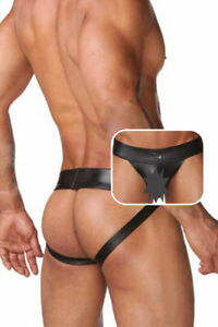 Men's Thongs G-string Underwear Leather Jockstrap Boxer Briefs