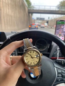 Rolex Datejust Champagne Men's Logo Jubilee Dial 36mm Two Tone Watch - 16233 - Picture 1 of 5