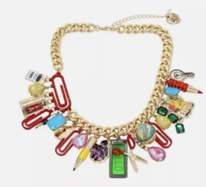 Betsey Johnson Back To School Supplies Chain Necklace - Picture 1 of 4