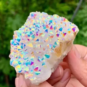80-100g Angel Aura Quartz Healing Chakra Cluster Chunks Specimens Rocks Gifts - Picture 1 of 4