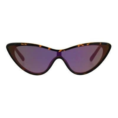 Gafas de sol para mujer ojo de gato escudo futurista moda lentes mono espejadas UV400 Foto 1 de 2