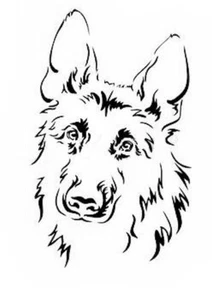 STENCILS CRAFTS TEMPLATES SCRAPBOOKING DOG GERMAN SHEPHERD HEAD b STENCIL MYLAR - Picture 1 of 1