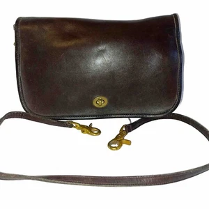 VTG Coach Original Bonnie Cashin Brown Leather Clutch Shoulder Hand Bag NY USA - Picture 1 of 12