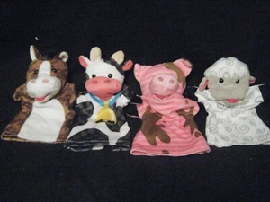 9" MELISSA AND DOUG 4 PUPPETS HORSE,COW,PIG,SHEEP CUTE PLUSH - Picture 1 of 1