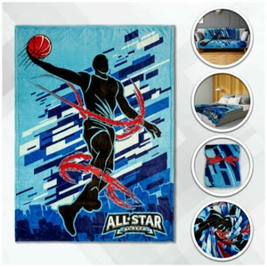 Basketball Plush Blanket 50x60 Basketball All Star Blanket Kid Throw Blanket - Picture 1 of 6