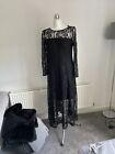 Joanna Hope Kleid Damen schwarz mit Netz UK14 neu mit Etikett Anlass Kreuzfahrt lang