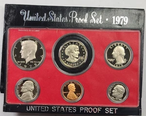 ☆1 Set from Lot☆ 1979 US Mint Proof 6 Coin Set with Box - Picture 1 of 4