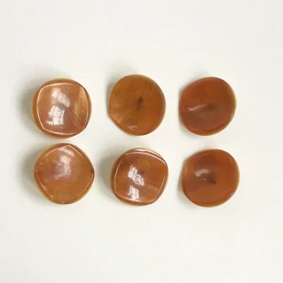 Vintage Orange Marbled Swirl Celluloid Plastic Jacket Coat Shank Buttons - Image 1 of 4