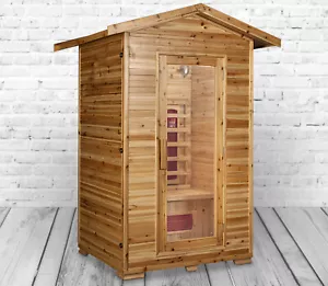 Luxus LED Infrarotsauna.Infrarotkabine 120x120x210 cm Wärmekabine Sauna Outdoor - Bild 1 von 4