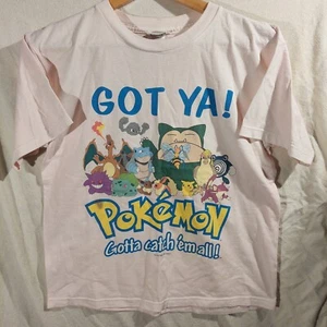 Vintage 2000 Pokemon T-Shirt Youth Size Large Pink Gotta Catch 'em All - Picture 1 of 6