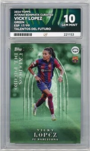 Vicky Lopez Green ESP 17/99 - Topps Aitana Bonmati Curated Football Card ACE 10 - Imagen 1 de 2