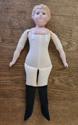 Muñeca con cabeza de hojalata/metal Minerva Alemania 19,5" vintage/antigua con cuerpo nuevo Foto 1 de 4