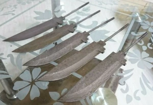 LOT OF 5 CUSTOM HAND MADE DAMASCUS STEEL BLANK BLADES FULL TANG KNIVES R-A 2021 - Picture 1 of 8