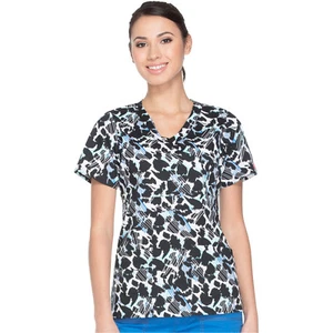 Dickies Women's Print Scrub Top 82724-STSF Mock Wrap Sizes XS to M - Picture 1 of 2