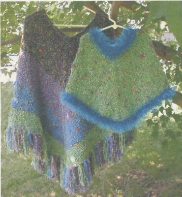 Lisa Knits Knitting Pattern AC-008 Top-Down Poncho for Toddler, Child, Adult - Image 1 of 2