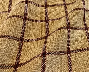 "TELA A CUADROS BRUNSCHWIG & FILS GRANNET ""VICUNA"" PANEL DE VENTANA ORUGA - Imagen 1 de 3