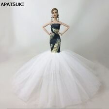 Off Shoulder Mermaid Clothes For Barbie Doll Fishtail Wedding Dress For Barbie