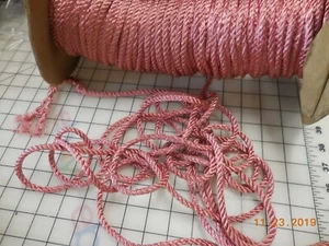 3Y Shabby Pink Satin Rope Sewing Fabric Trim Lamp Small Upholstery Craft #579 - Picture 1 of 2
