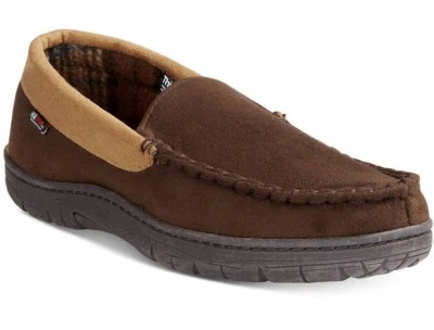 32 Degrees Brown Venetian Faux Suede 3M Thinsulate Weatherproof Moccasin Slipper - Image 1 of 3