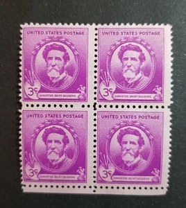 1940 US Stamps Scott #886 3c Block of 4 Augustus Saint Gaudens MNH - Picture 1 of 2