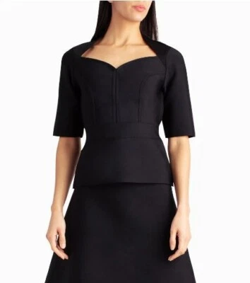 Top Nicole Miller Nuevo con Etiquetas Negro Lucy Tejido Sweetheart Venta al por menor $109 Mujer Talla XL Foto 1 de 4