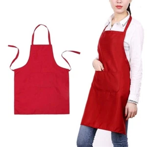 PLAIN KITCHEN APRON CHEFS CATERING WHOLESALE COOKING BBQ BUTCHER CRAFT BAKING-UK - Picture 1 of 7