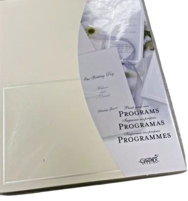 NUEVO Gartner Studios Pearl Ivory 50 unidades imprime tu propio programa papel boda Foto 1 de 4