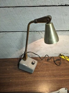 Vintage Brass Control Research Desk Lamp - 2 Way Adjustable w/ Dimmable Knob - Picture 1 of 13