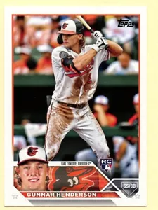 2023 Topps Series 1 Gunnar Henderson baseball card #206 Baltimore Orioles RC - Picture 1 of 2