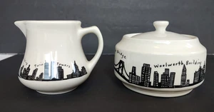 Homer Laughlin New York Skyline Milchkännchen/Zuckerdose Twin Towers Brooklyn Bridge - Bild 1 von 12