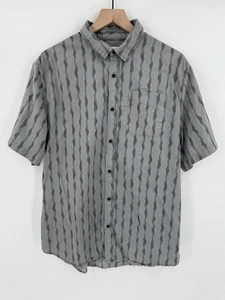 Katin Shirt Mens XXL Blue Striped Button Up Short Sleeve Casual Viscose Cotton - Picture 1 of 5