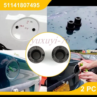 2 Pack 51141807495 Grommets For BMW Hood & Trunk Emblem New Black US - Image 1 of 4