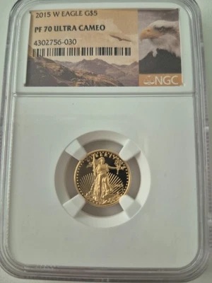 2015-W 1/10 Ounce Gold Eagle Eagle Label NGC PF70 - Image 1 of 4
