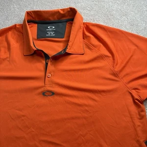 Oakley hunter Polo Shirt Men XL Orange Short Sleeve Golf Regular Fit - Picture 1 of 6