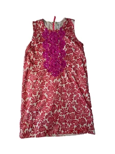 Crewcuts Girls Size 14 Pink Floral Embroidered Shift Dress Sleeveless - Picture 1 of 5