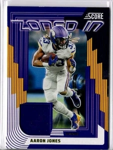 2025 Score Football Aaron Jones Memorabilia Zoned In Vikings - Picture 1 of 1