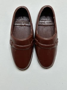 Ken Styled Doll Brown Loafer Shoes Vintage 1970s Hong Kong - Bonus Black Shoes - Bild 1 von 9